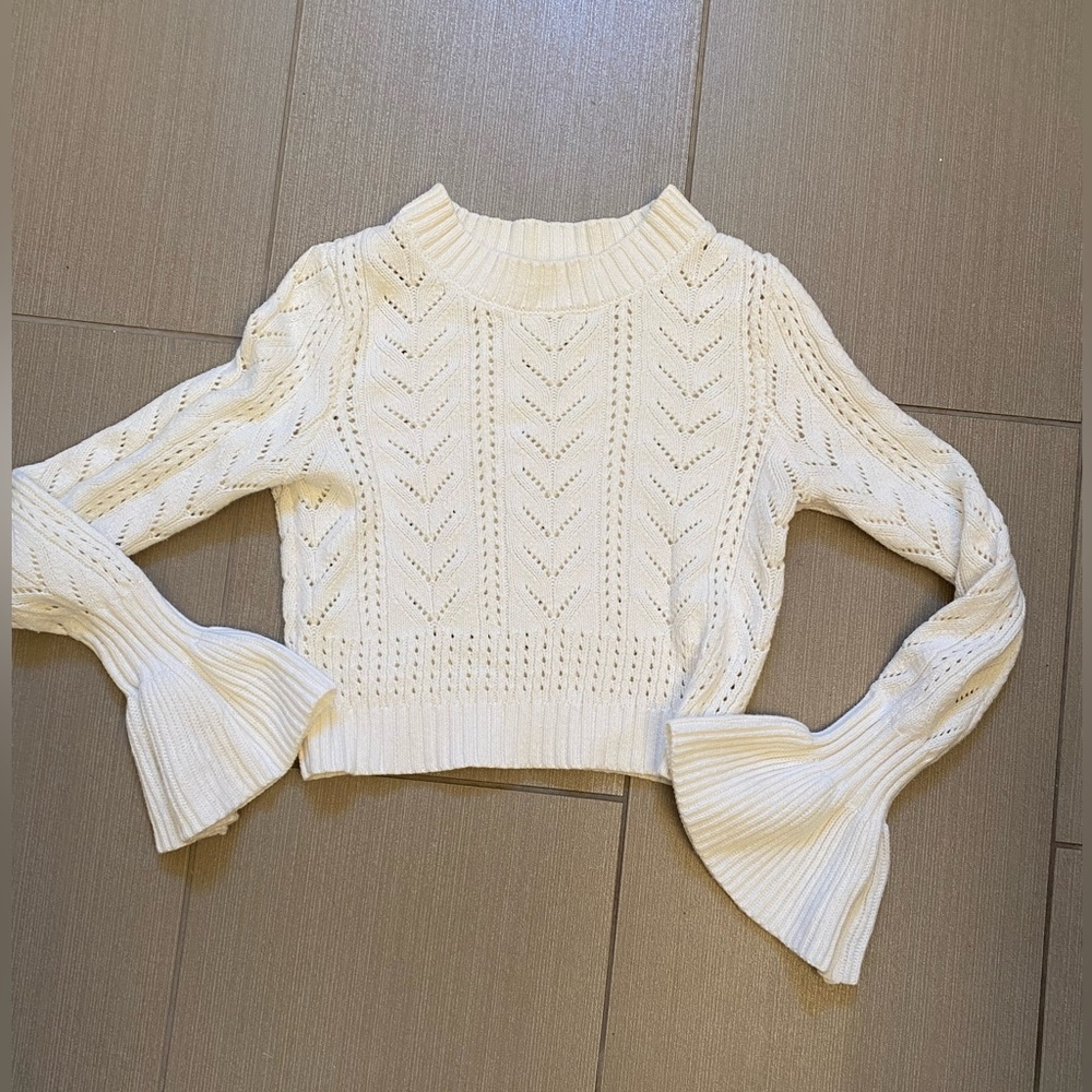 Tularosa Pointelle Cream Sweater, XS
